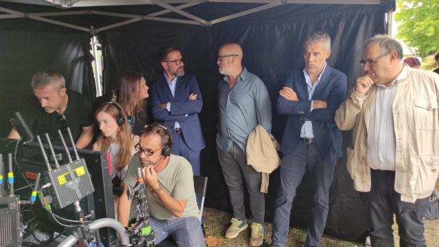 El actor Javier Cámara acompañó al alcalde de Ferrol en el set de rodaje en septiembre