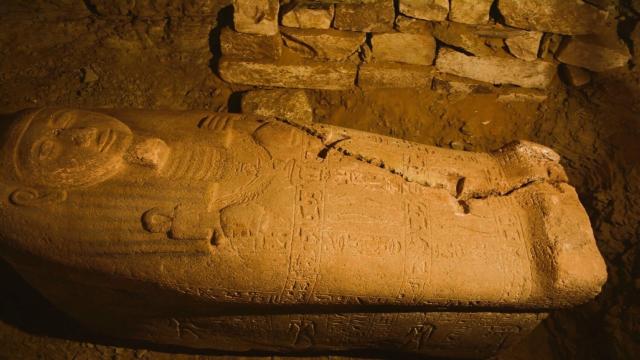 Imagen del sarcófago de Ptahemwia. Foto: Ministerio de Turismo y Antigüedades de Egipto