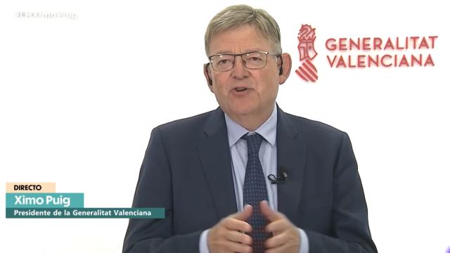 Ximo Puig, presidente de la Generalitat Valenciana, este martes en TVE.
