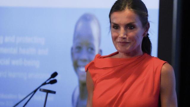 La Reina, durante su discurso en Nueva York.