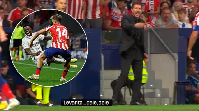 El grito de Simeone a Vinicius