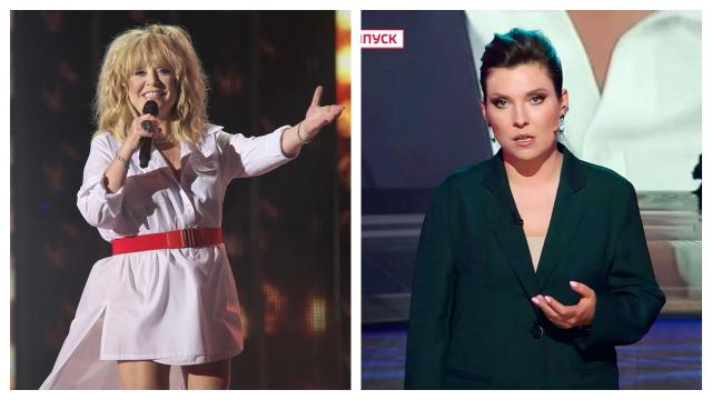 La cantante Alla Pugacheva y la presentadora Olga Skabeyeva.