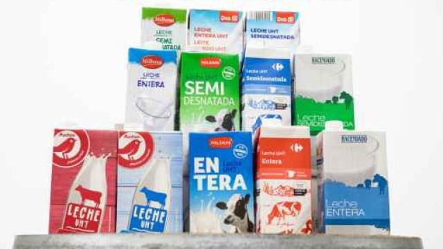 Algunas leches de marca blanca.