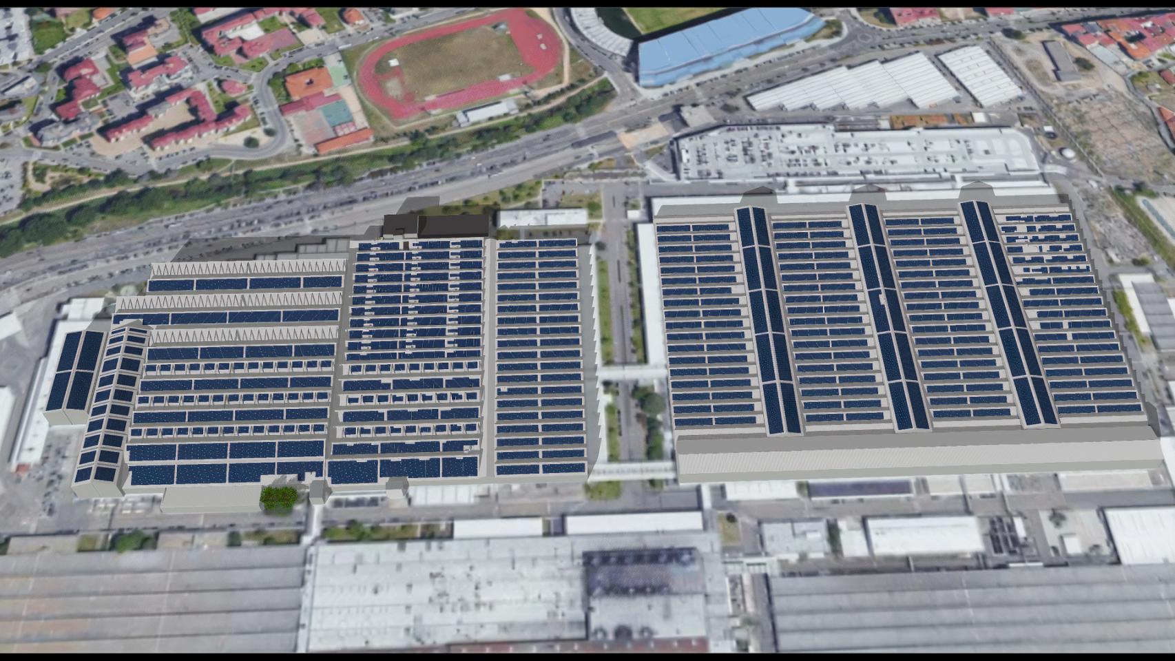 Infografía de la planta solar de Stellantis Vigo.