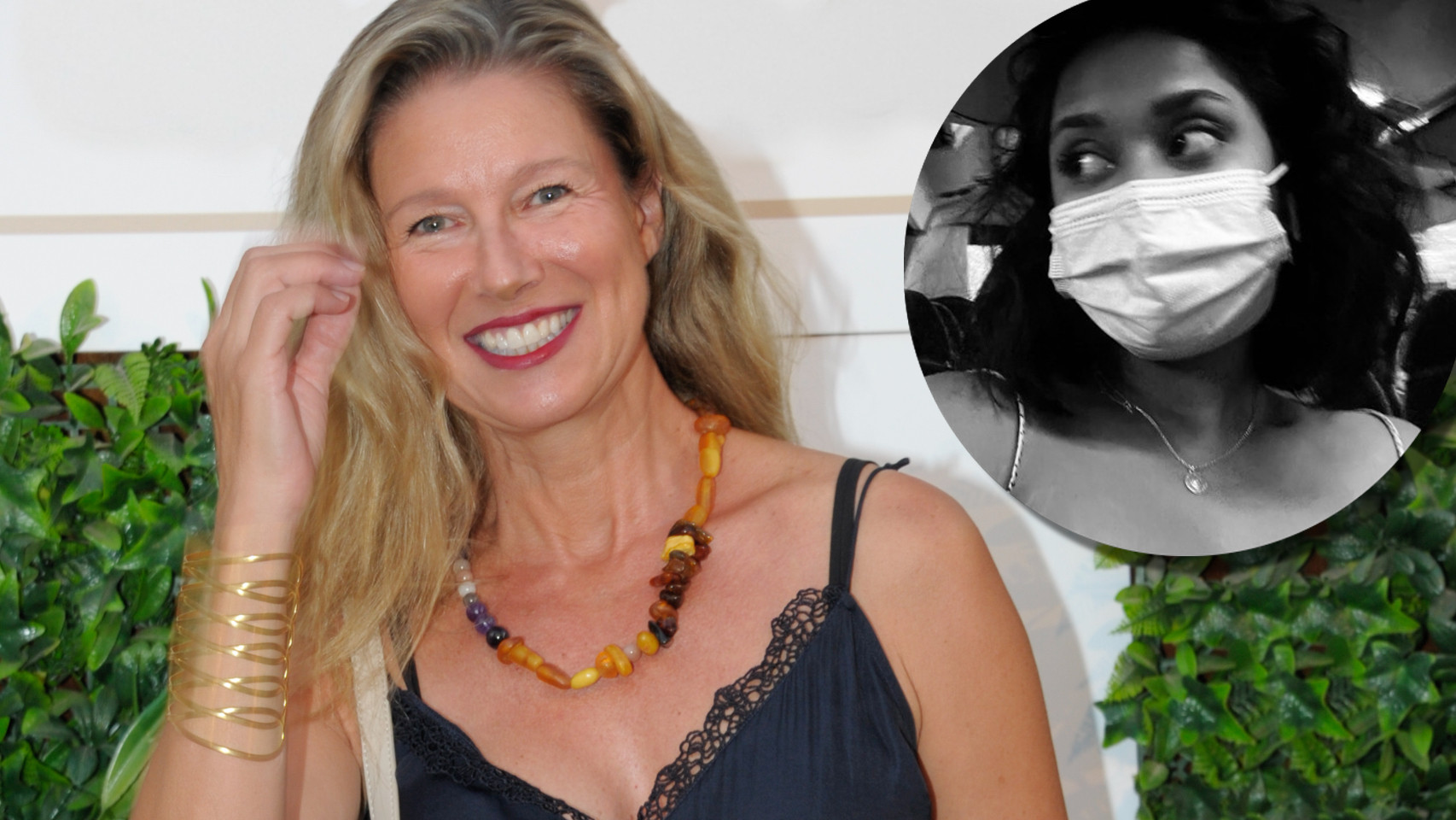 Anne Igartiburu y su hija mayor, Noa, en un fotomontaje de EL ESPAÑOL.