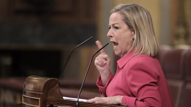 La diputada del Grupo Mixto Ana Oramas interviene en una sesión plenaria.