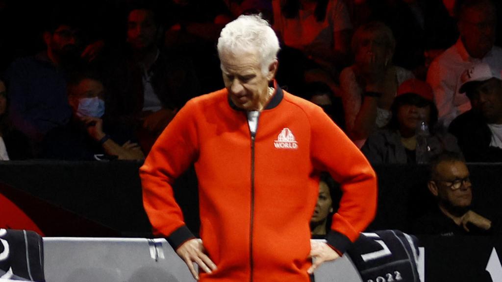 John McEnroe, entrenador del equipo del resto del mundo, en la Laver Cup