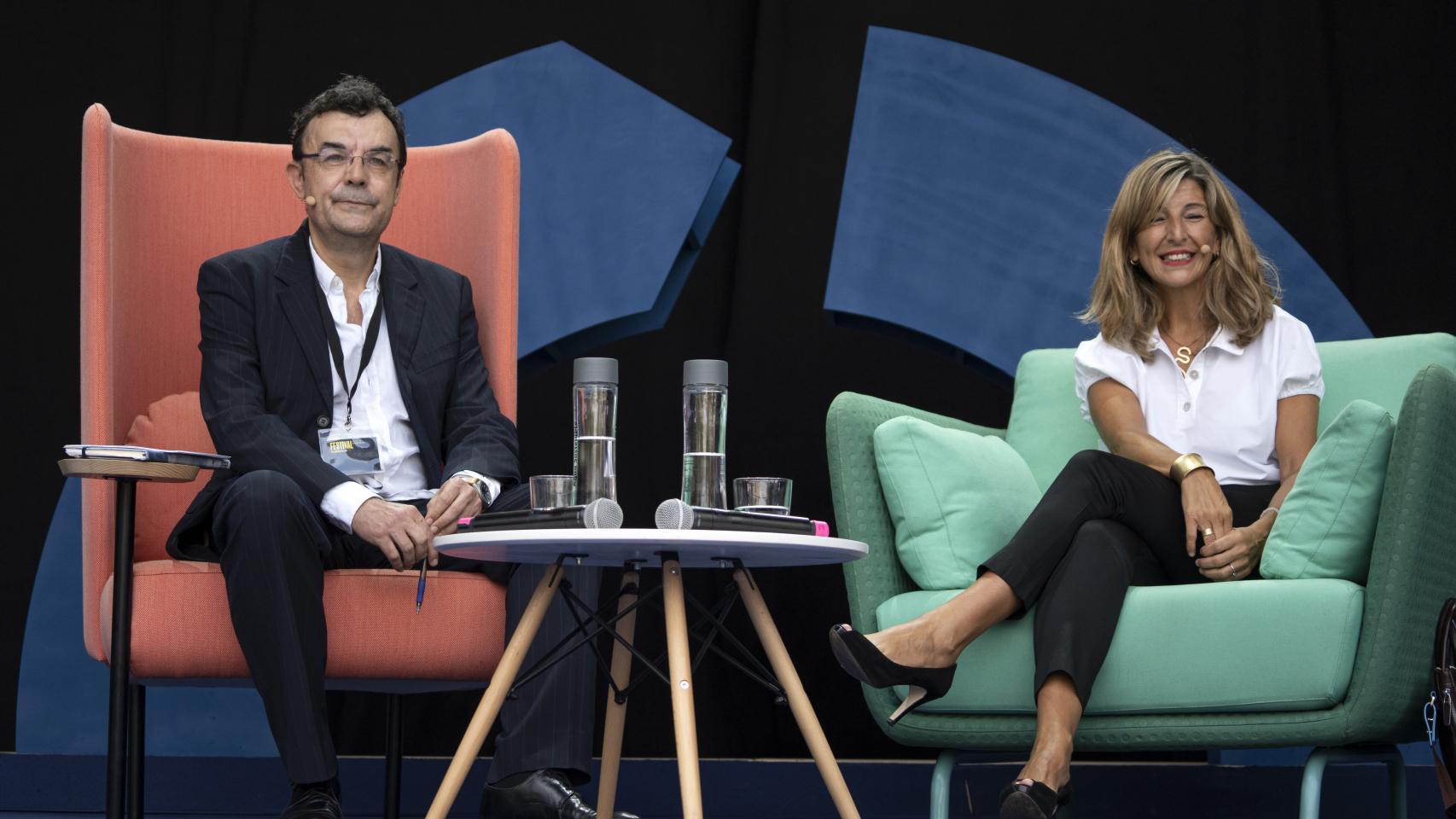 La vicepresidenta y ministra de Trabajo, Yolanda Díaz, participa en el X aniversario de 'elDiario.es' en Valencia.