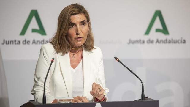 La consejera de Empleo, Empresa y Trabajo Autónomo, Rocío Blanco, durante una rueda de prensa.