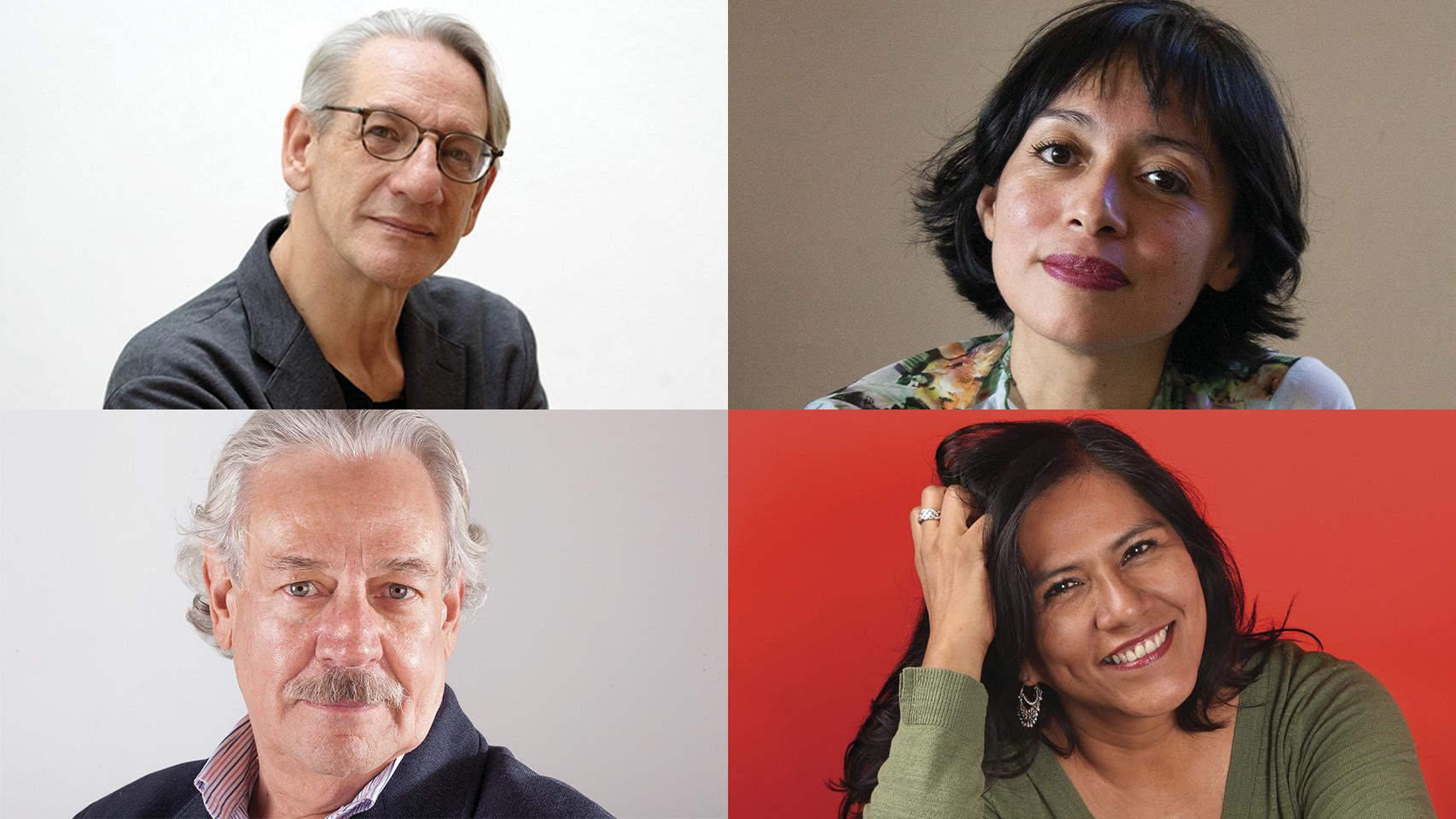 De izquierda a derecha y de arriba abajo, Alberto Ruy Sánchez, Brenda Navarro, Gonzalo Celorio y Socorro Vengas, participantes en el IV Festival Hispanoamericano de Escritores