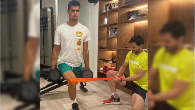 Juanjo Moreno con Carlos Alcaraz.