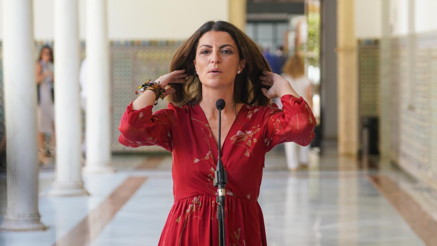 Macarena Olona en una intervención en el Parlamento andaluz.