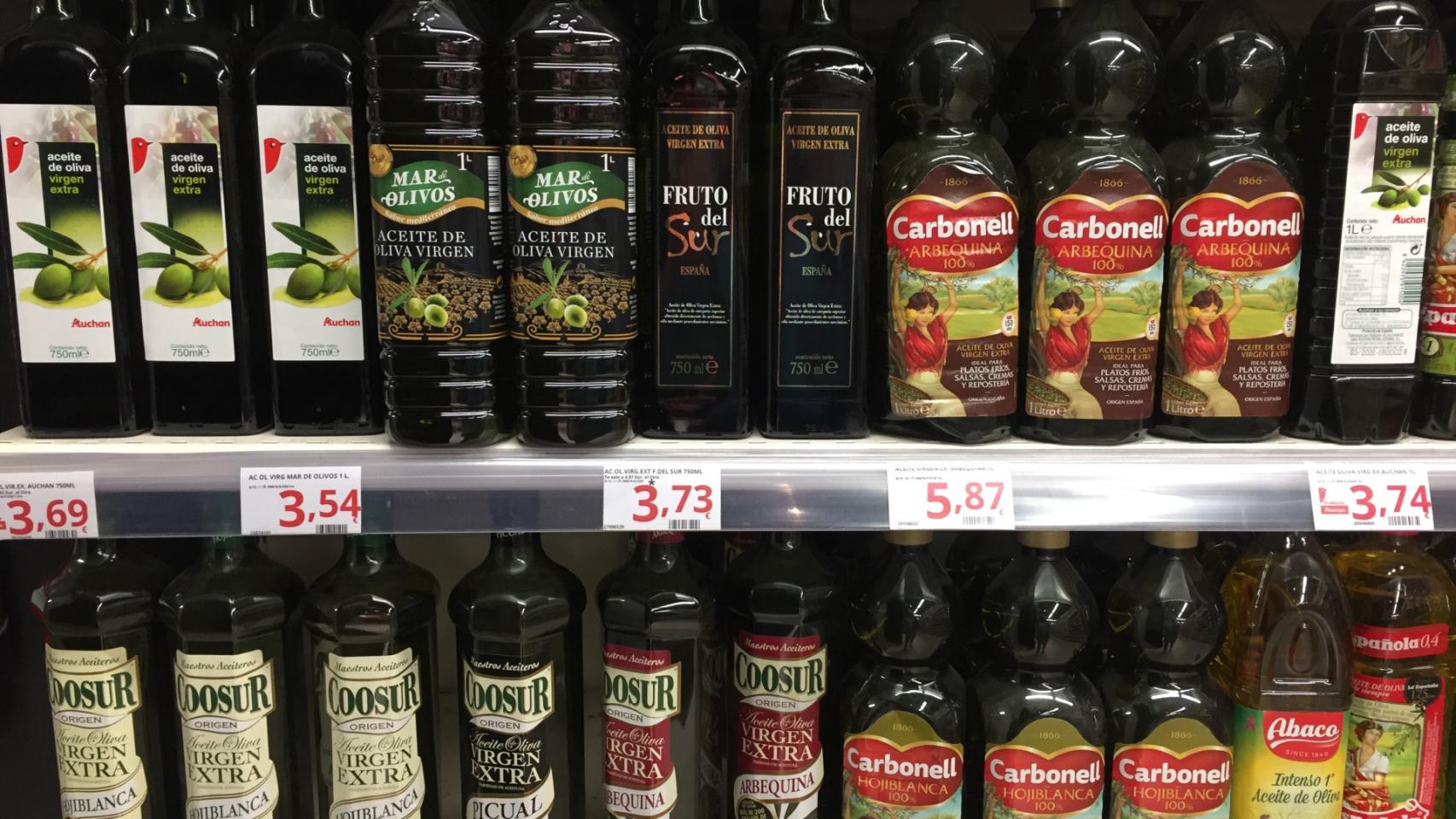 Aceites de oliva.