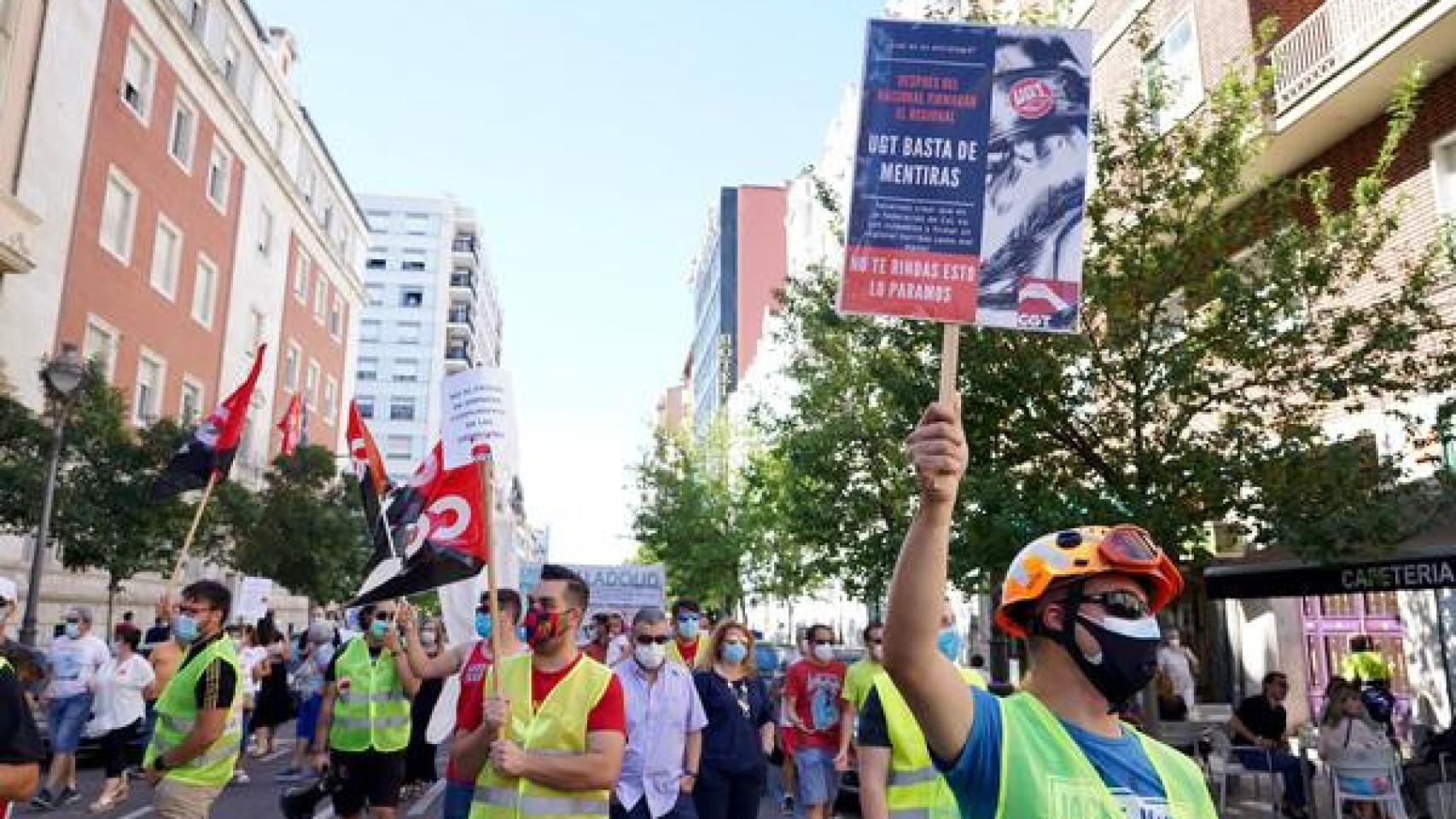 Una manifestación anterior de los trabajadores de Ambuibérica