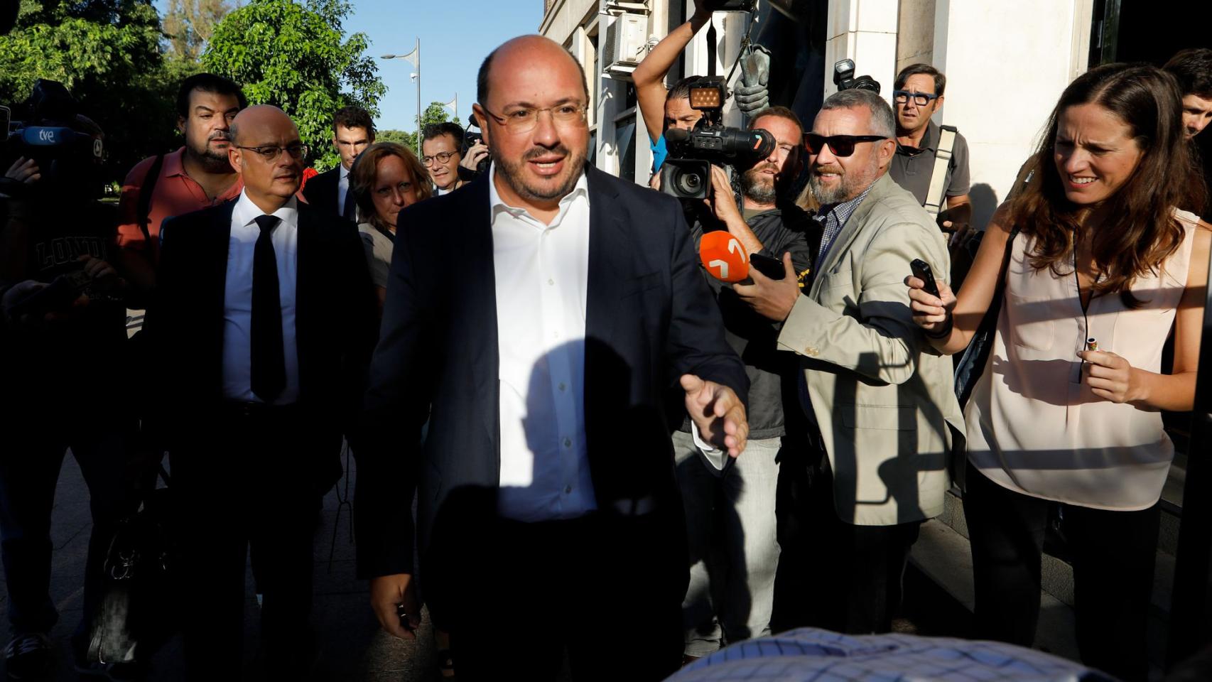 El expresidente de Murcia y es dirigente regional del PP, Pedro Antonio Sánchez, este martes, juzgado por el 'caso Auditorio' en la Audiencia Provincial.