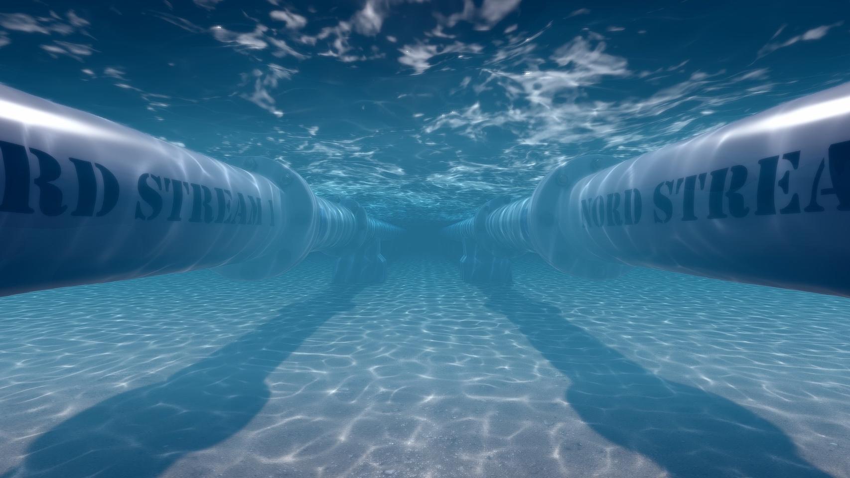 Gasoductos Nord Stream 1 y 2 en el mar Báltico.