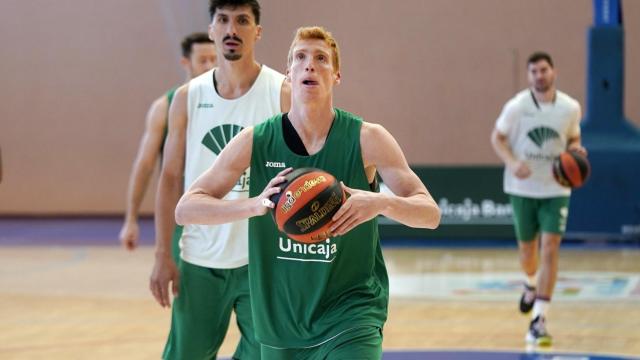 Alberto Díaz durante un entrenamiento con Unicaja