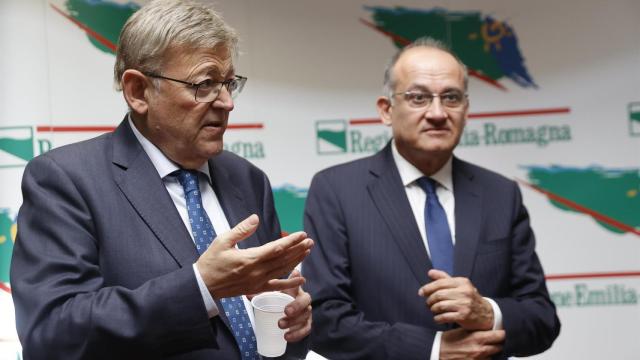 El president de la Generalitat Valenciana , Ximo Puig y el Secretario autonómico para la Unión Europea y Relaciones Externas, Joan Calabuig.