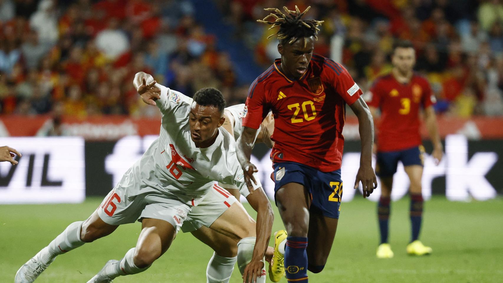 Nico Williams, durante el partido España - Suiza de la UEFA Nations League