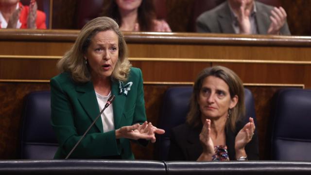 Nadia Calviño, vicepresidenta primera del Gobierno, este miércoles en el Congreso de los Diputados.