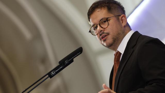 El embajador de Chile en España, Javier Velasco, en un desayuno informativo en Madrid.