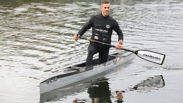 El piragüista tudense Manu Garrido.