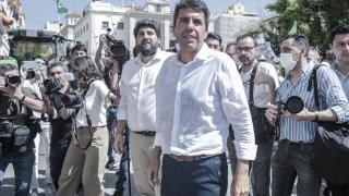 Fernando López  Miras y Carlos Mazón apoyando a los regantes y el trasvase Tajo-Segura en Alicante.