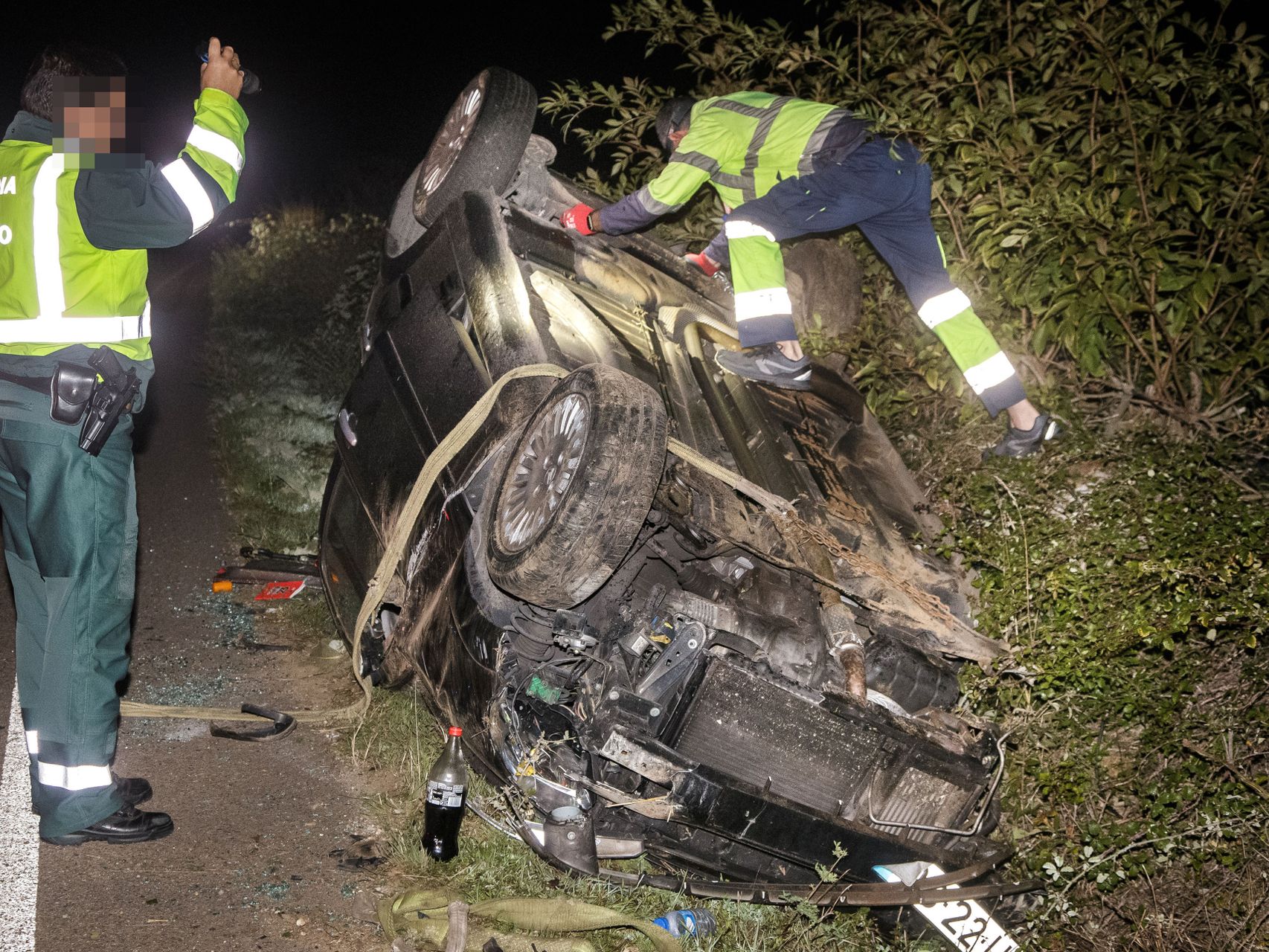 Estado en el que quedó el vehículo en el accidente de Robleda.