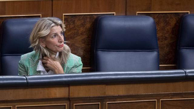 La vicepresidenta segunda del Gobierno y ministra de Trabajo, Yolanda Díaz, en el Congreso de los Diputados