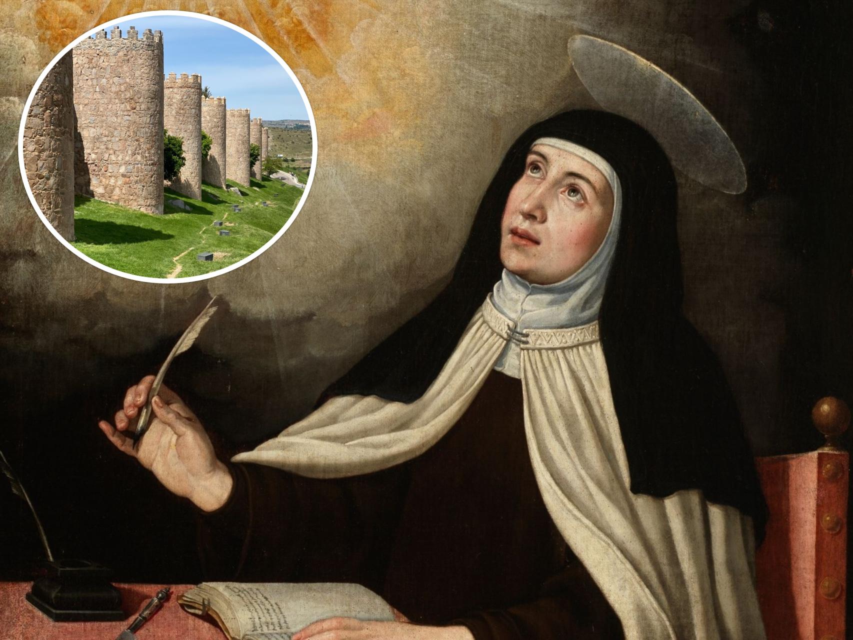 Santa Teresa con la Muralla de Ávila