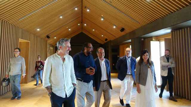 Visita de Pepe Solla y Abel Caballero al Pazo da Oliva en Vigo.