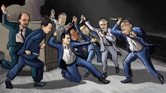 Las puñaladas de siete barones de Sánchez.