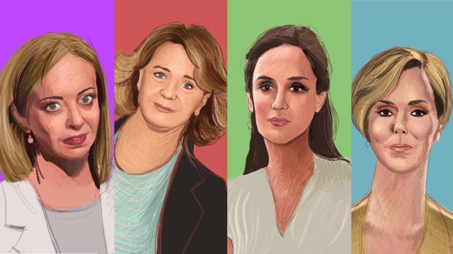 Giorgia Meloni, Elena Sánchez, Tamara Falcó  y Rocío Carrasco.