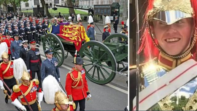 El joven Jack Burnell-Williams, de 18 años, en el funeral de Estado de Isabel II.