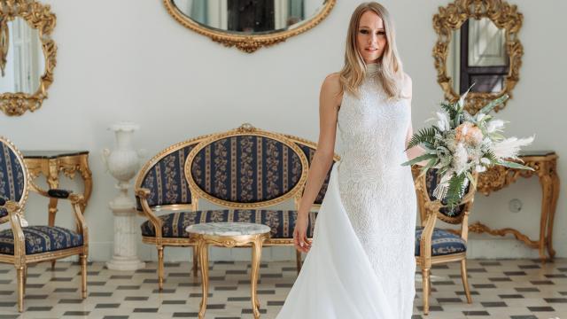 Esmeralda Moya se ha casado este fin de semana vestida de Rosa Clará.