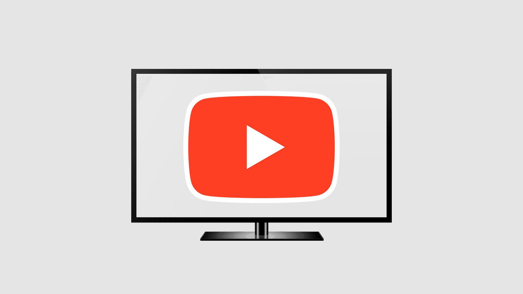 Fotomontaje con un televisor y con el logo de YouTube.