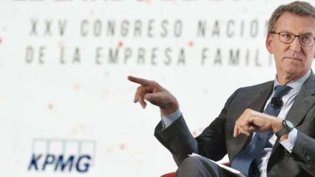 El presidente del PP durante su intervención esta mañana en Cáceres