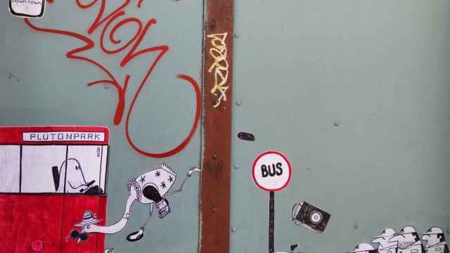 Una de las obras de Pluton Park en el Casco Vello vigués.