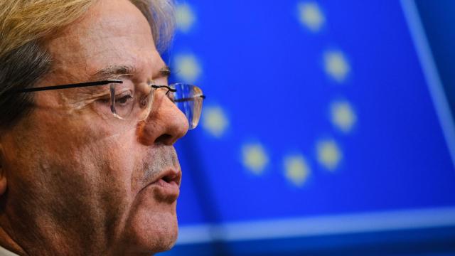 El comisario de Asuntos Económicos, Paolo Gentiloni, durante la reunión del Eurogrupo