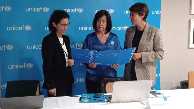 Belén Andrade, Eugenia García y Rocío Gutiérrez, de Unicef