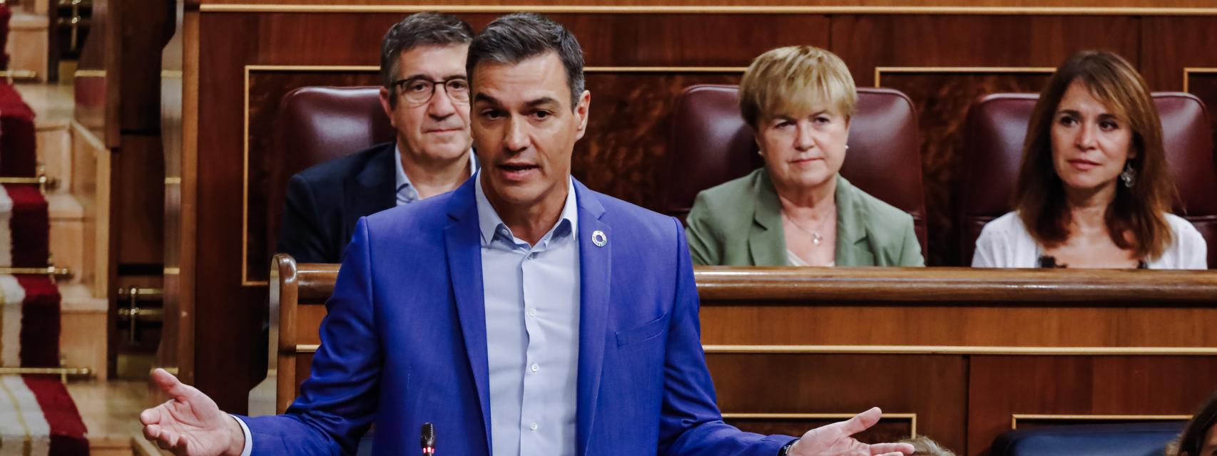 El presidente del Gobierno, Pedro Sánchez, en el Congreso de los Diputados.