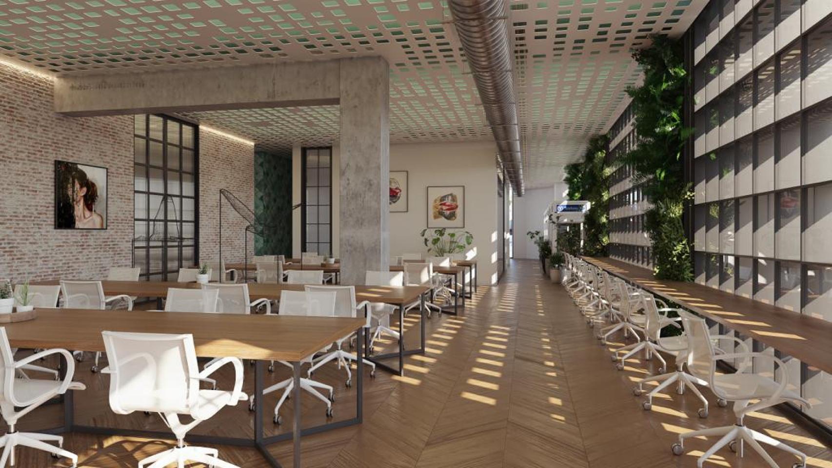Interior del Impact Hub que se abrirá en mayo en Málaga.