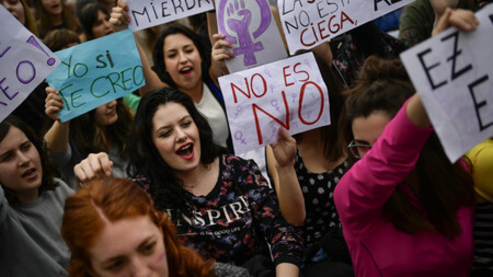 Una manifestación contra la violencia machista en imagen de archivo.