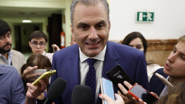 El diputado de Vox en el Congreso, Javier Ortega Smith, este jueves en el Congreso.