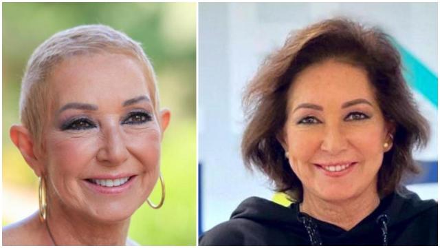 A la izquierda, Ana Rosa en pleno tratamiento contra el cáncer; a la derecha, su imagen en la recta final del tratamiento.