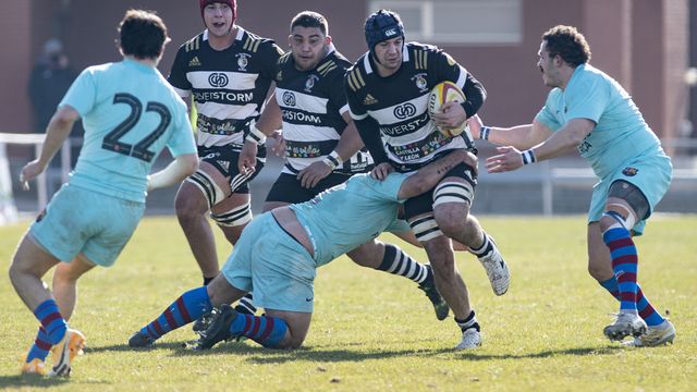Lance del encuentro entre El Salvador y el FC Barcelona Rugby