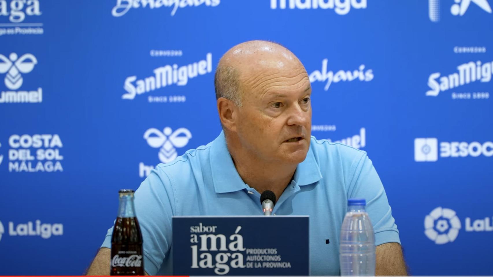 Pepe Mel durante la rueda de prensa previa al Málaga CF-Andorra