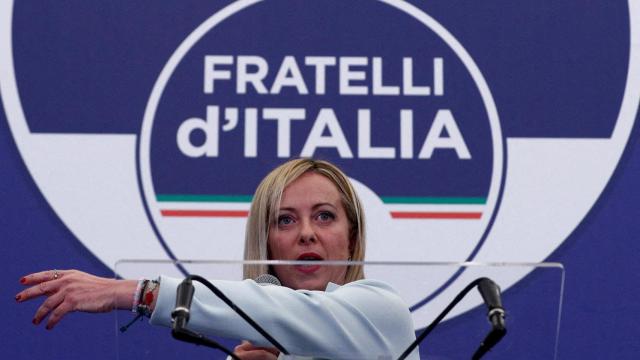 Giorgia Meloni, durante un mitin de su partido.