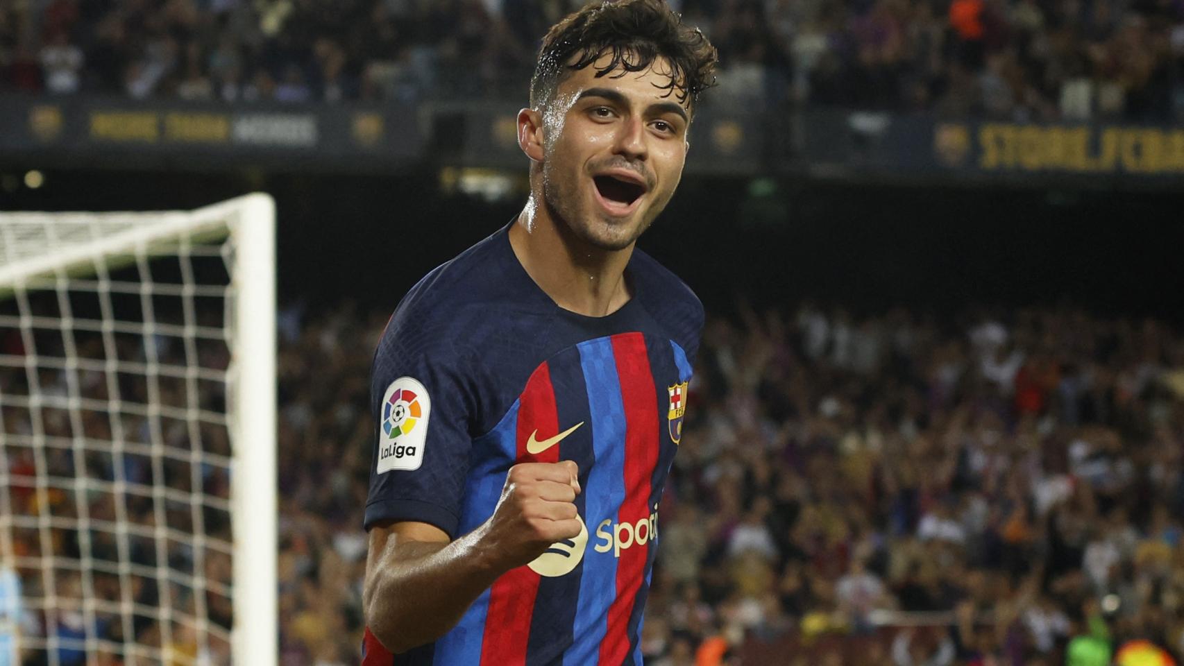 Pedri celebra su gol