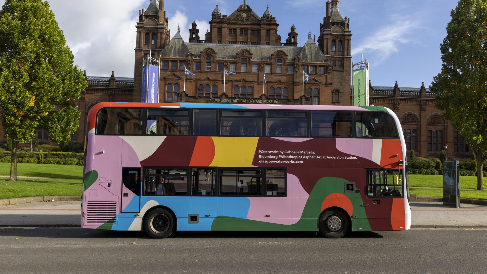 Imagen de uno de los proyectos financiados por Asphalt Art Initiative de Bloomberg Philanthropies en Glasgow